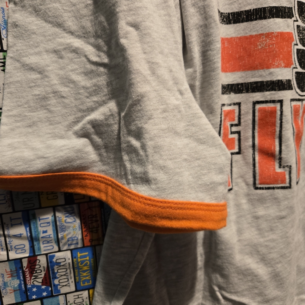 NHL Philadelphia Flyers Men’s Short Sleeve Sport Gray-Orange Shirt-Size XLarge - Picture 5 of 8